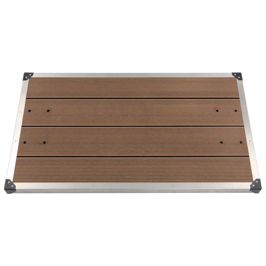 Doccia da Giardino con Base Marrone 220 cm in Acciaio Inox