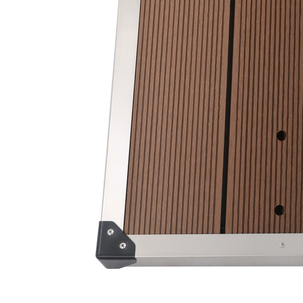 Doccia da Giardino con Base Marrone 220 cm in Acciaio Inox