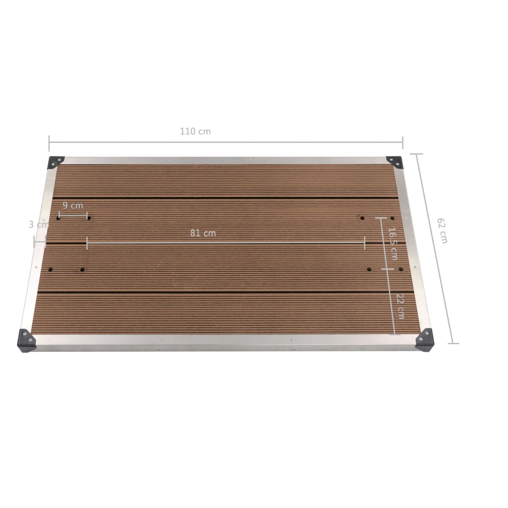 Doccia da Giardino con Base Marrone 220 cm in Acciaio Inox