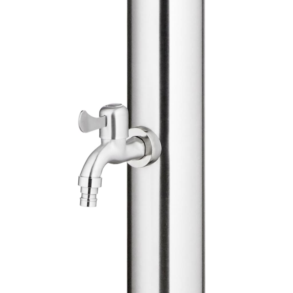 Doccia da Giardino con Base Marrone 220 cm in Acciaio Inox