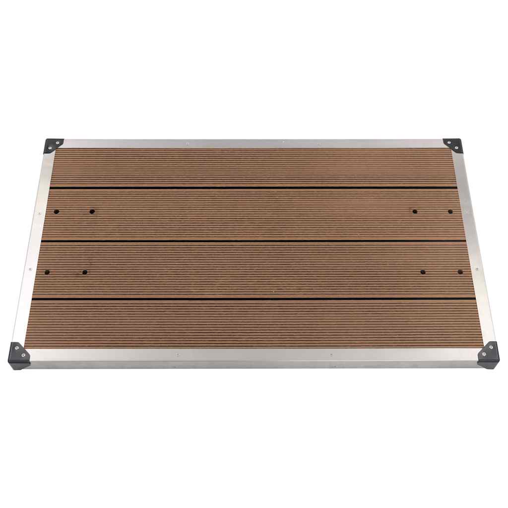 Doccia da Giardino con Base Marrone 225 cm in Acciaio Inox