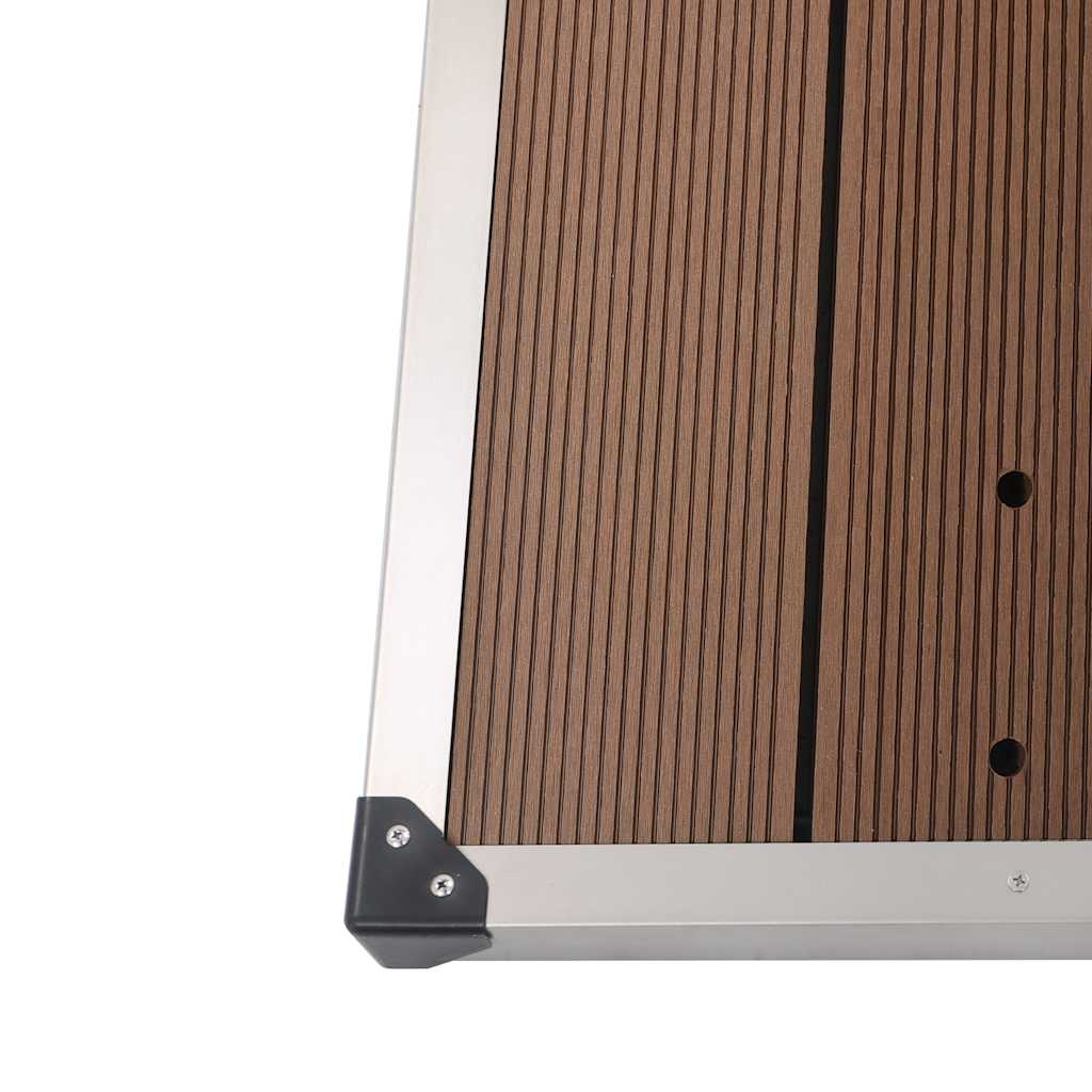 Doccia da Giardino con Base Marrone 220 cm in Alluminio