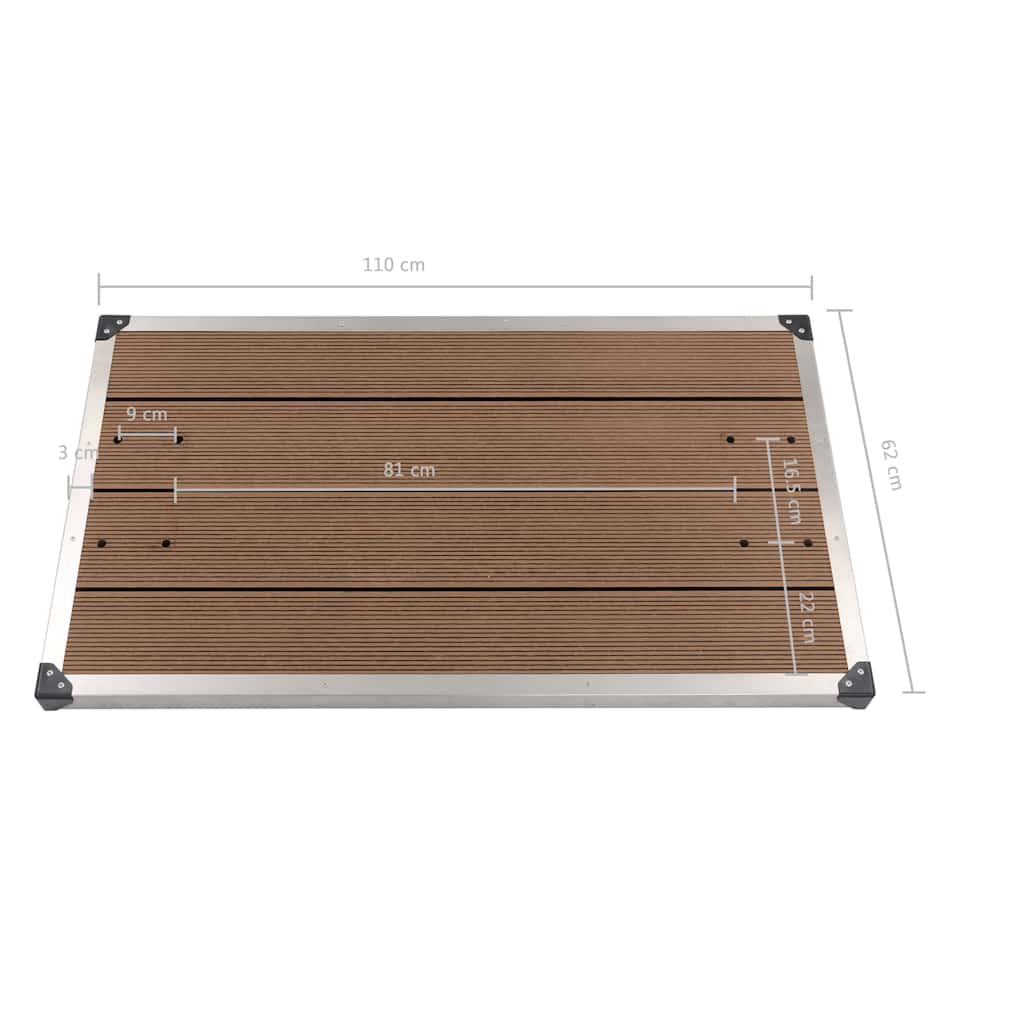 Doccia da Giardino con Base Marrone 220 cm in Alluminio