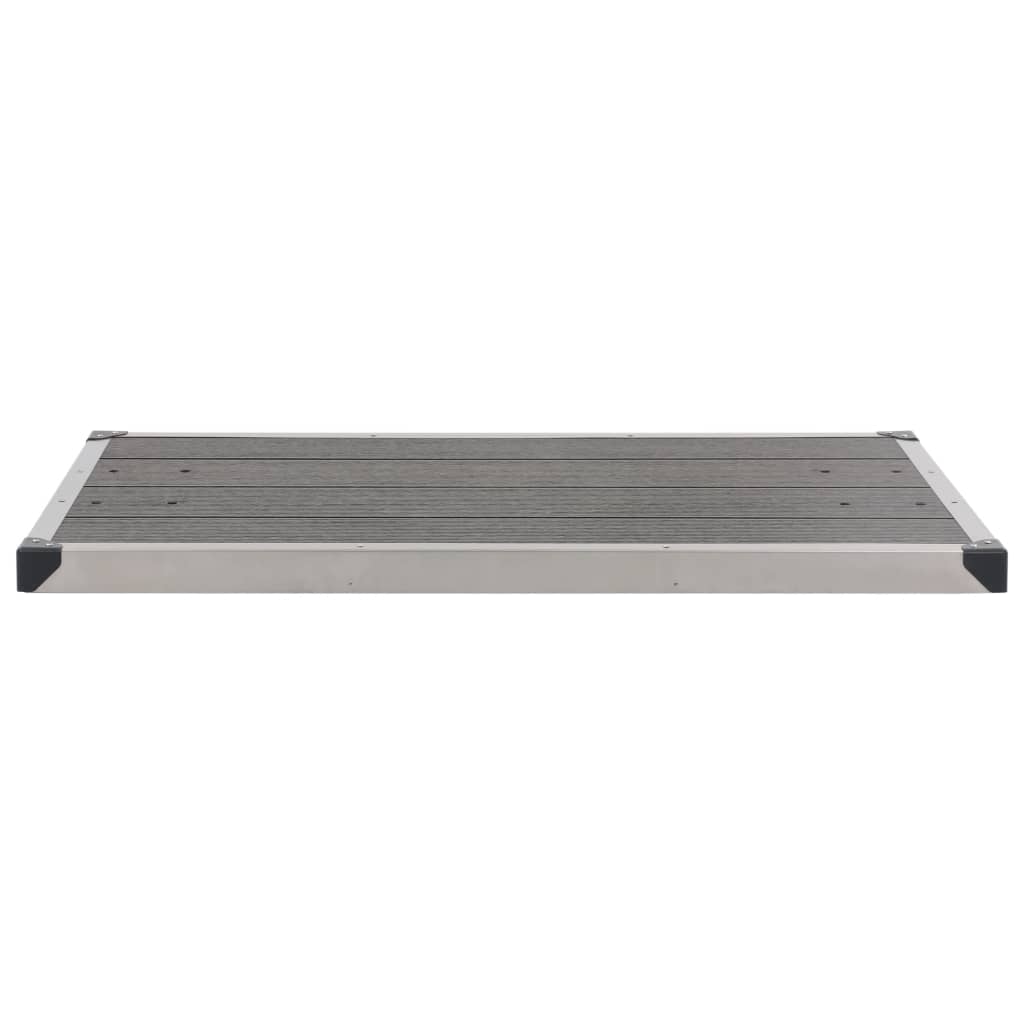 Doccia da Giardino con Base Grigia 225 cm in Acciaio Inox