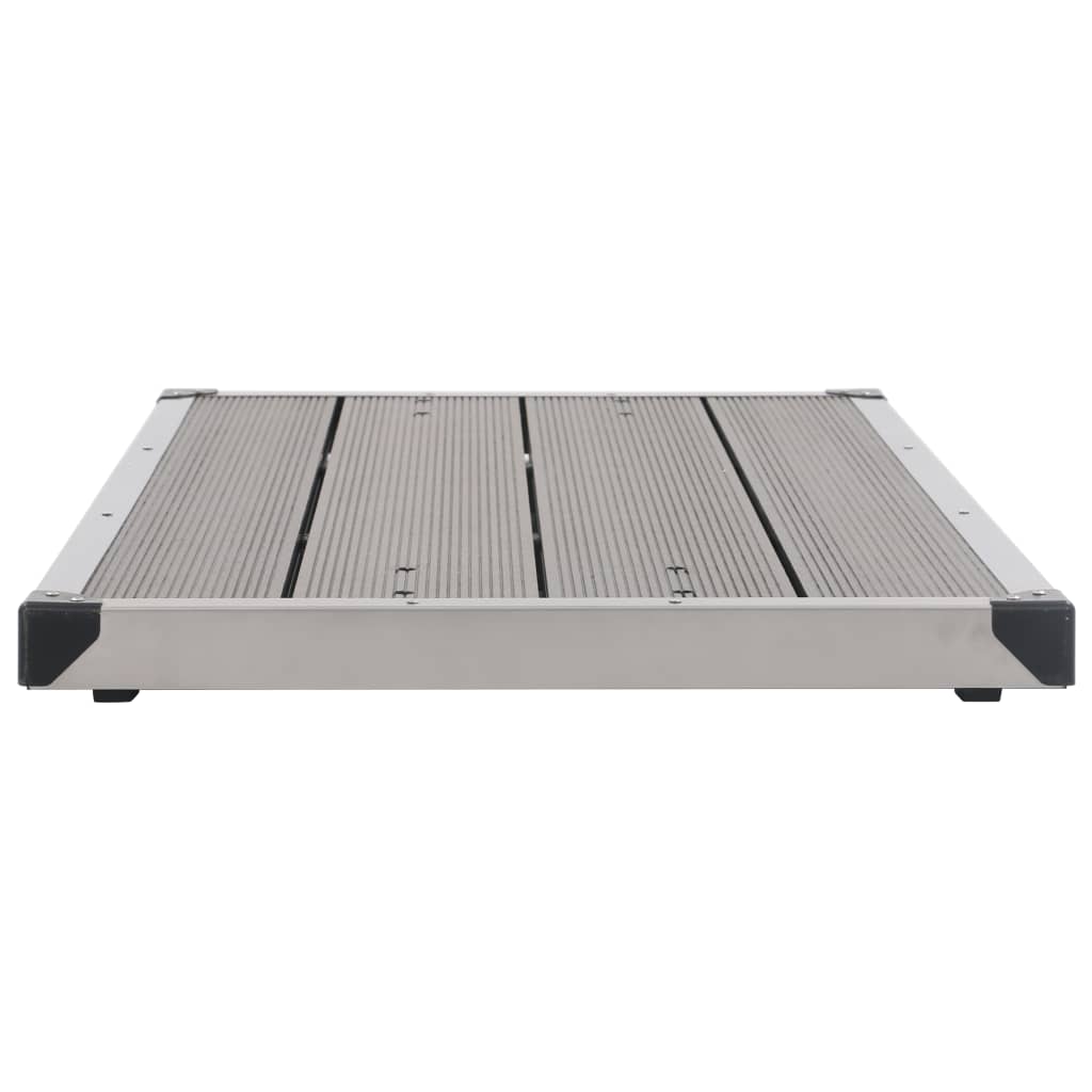 Doccia da Giardino con Base Grigia 225 cm in Acciaio Inox