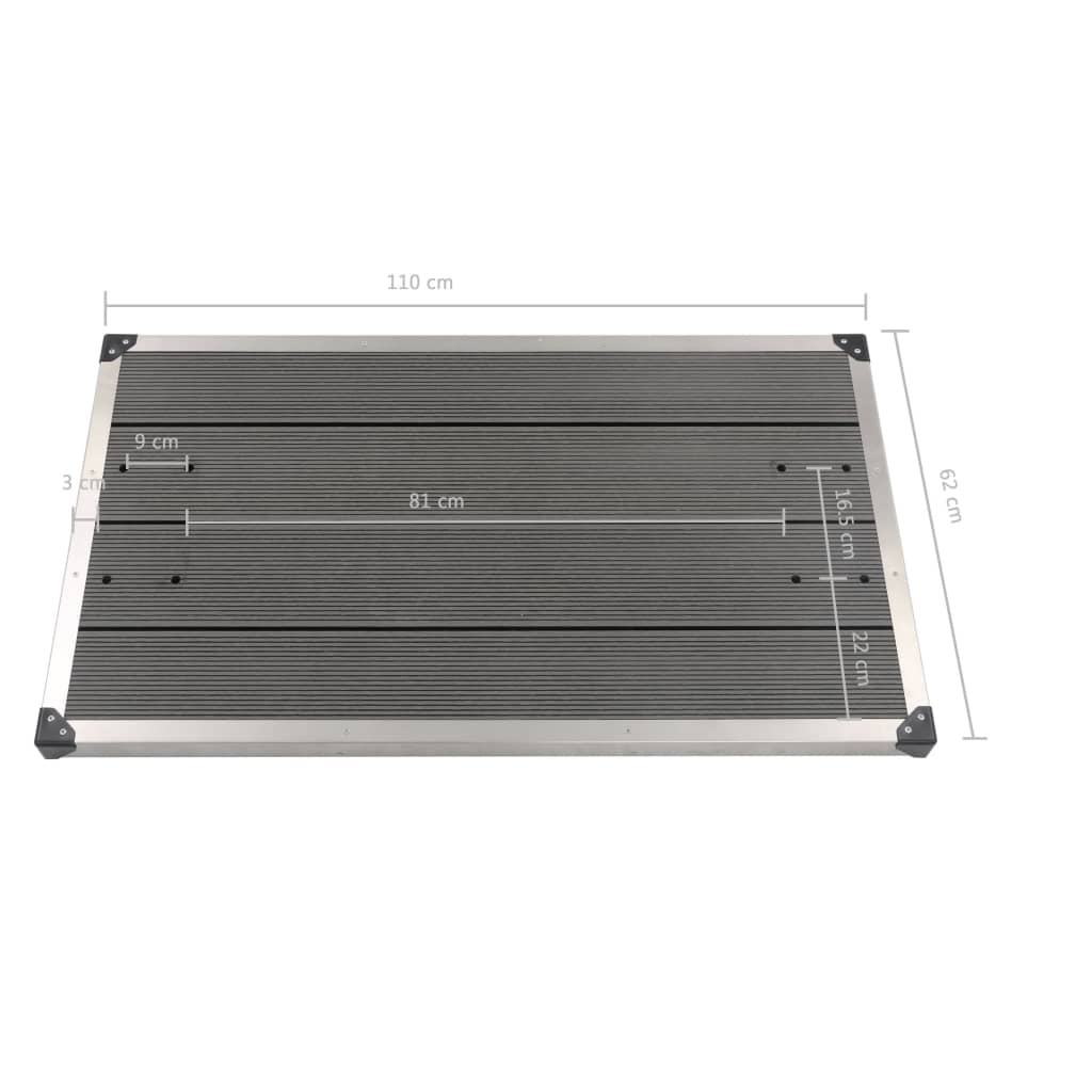 Doccia da Giardino con Base Grigia 225 cm in Acciaio Inox