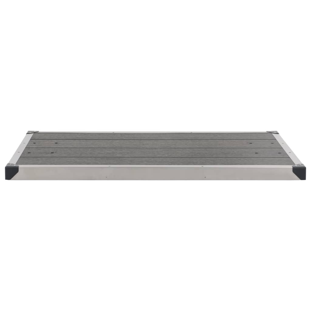 Doccia da Giardino con Base Grigia 220 cm in Acciaio Inox