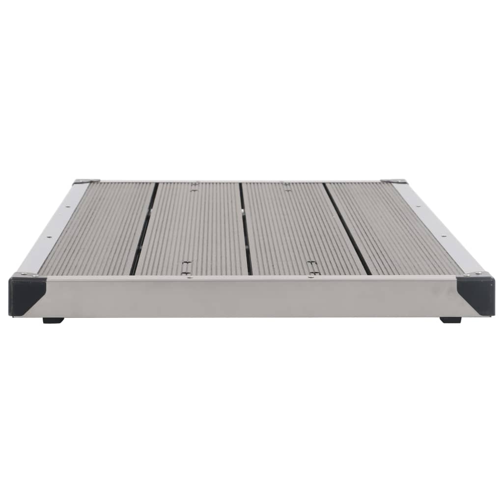 Doccia da Giardino con Base Grigia 220 cm in Acciaio Inox