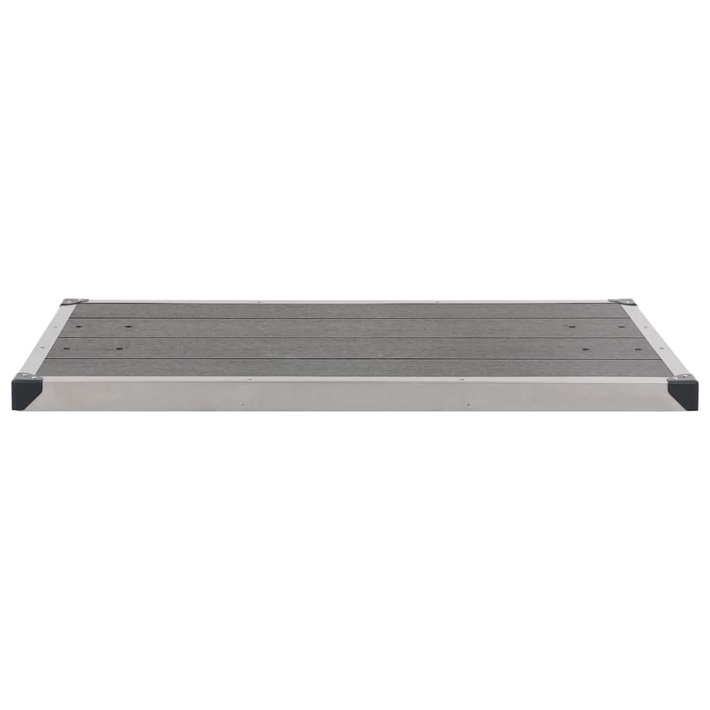 Doccia da Giardino con Base Grigia 230 cm in Acciaio Inox