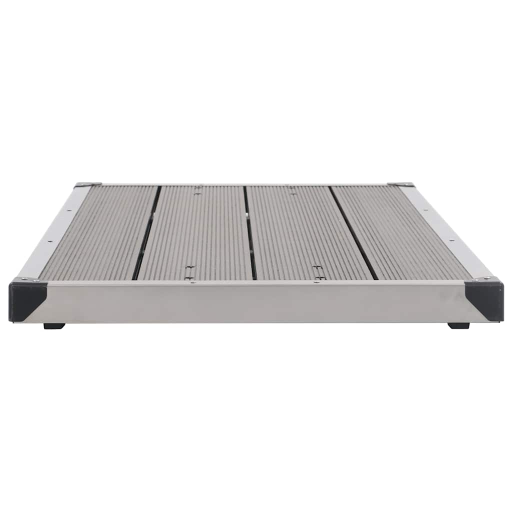 Doccia da Giardino con Base Grigia 230 cm in Acciaio Inox