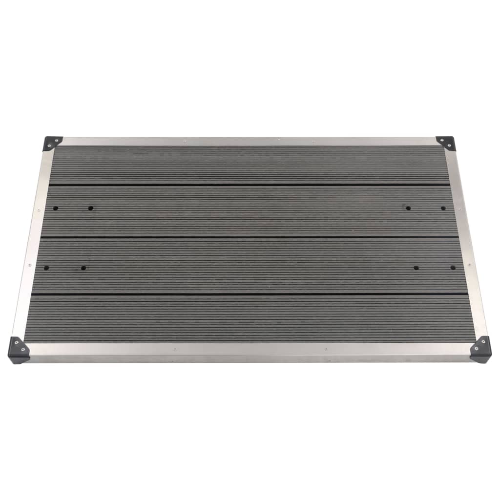 Doccia da Giardino con Base Grigia 225 cm in Acciaio Inox