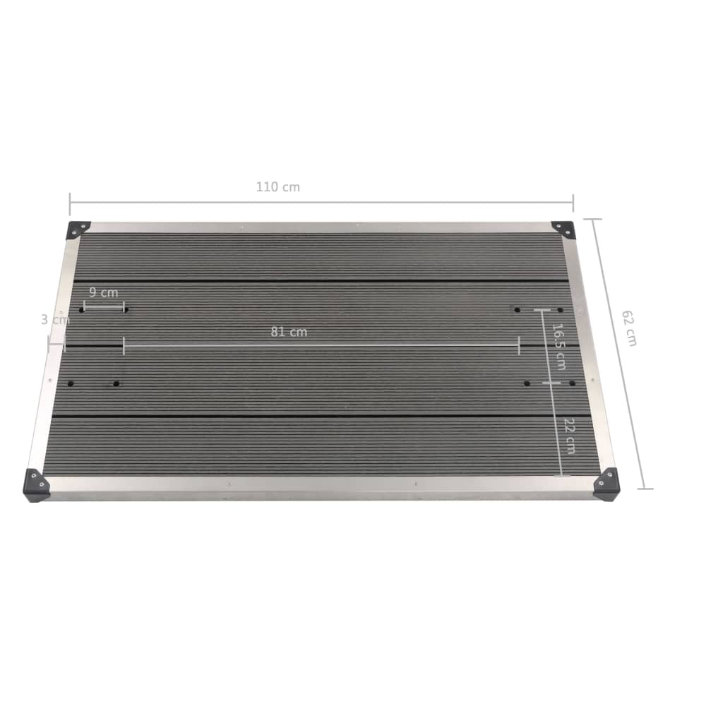 Doccia da Giardino con Base Grigia 225 cm in Acciaio Inox