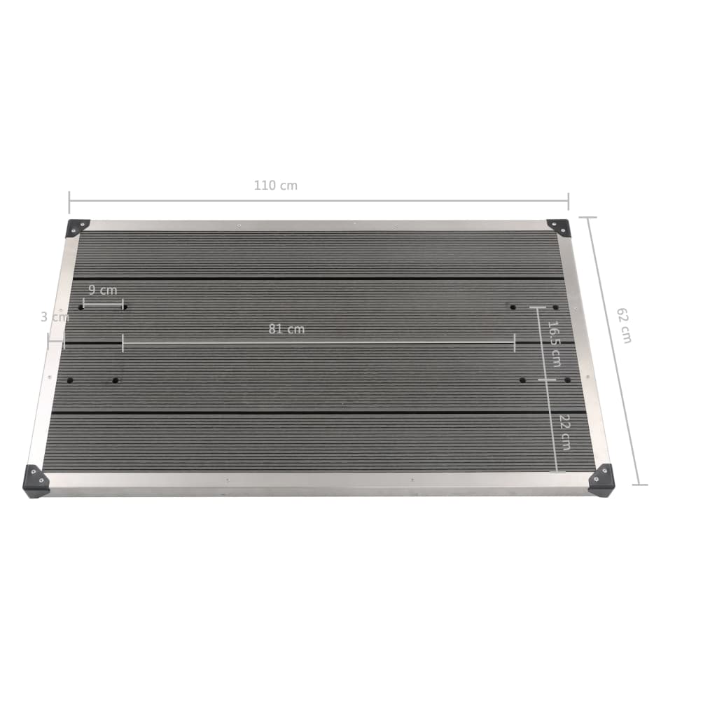 Doccia da Giardino con Base Grigia 220 cm in Alluminio