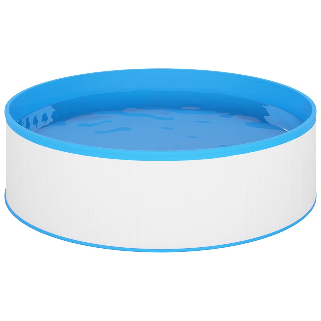 Piscina con Scaletta a 4 Gradini 350x90 cm Bianca