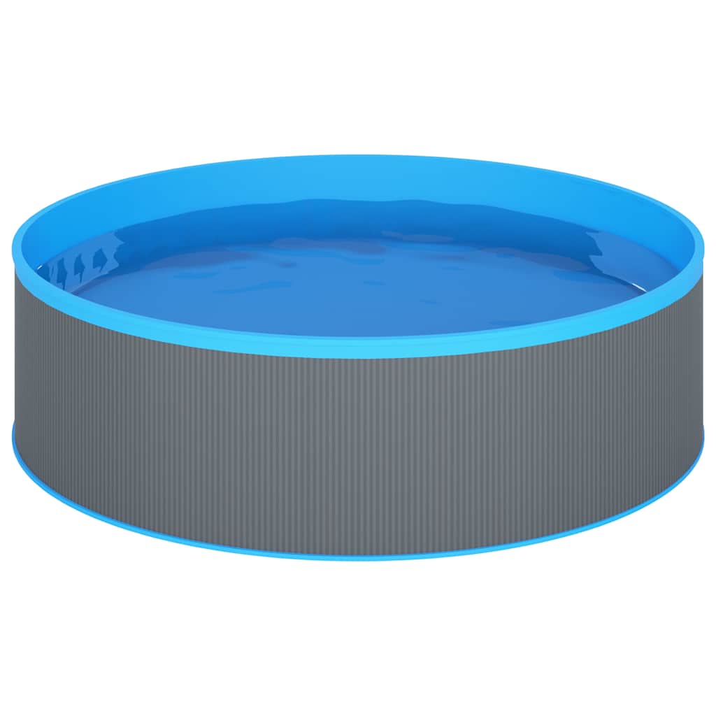 Piscina con Scaletta e Pompa 350x90 cm Grigia