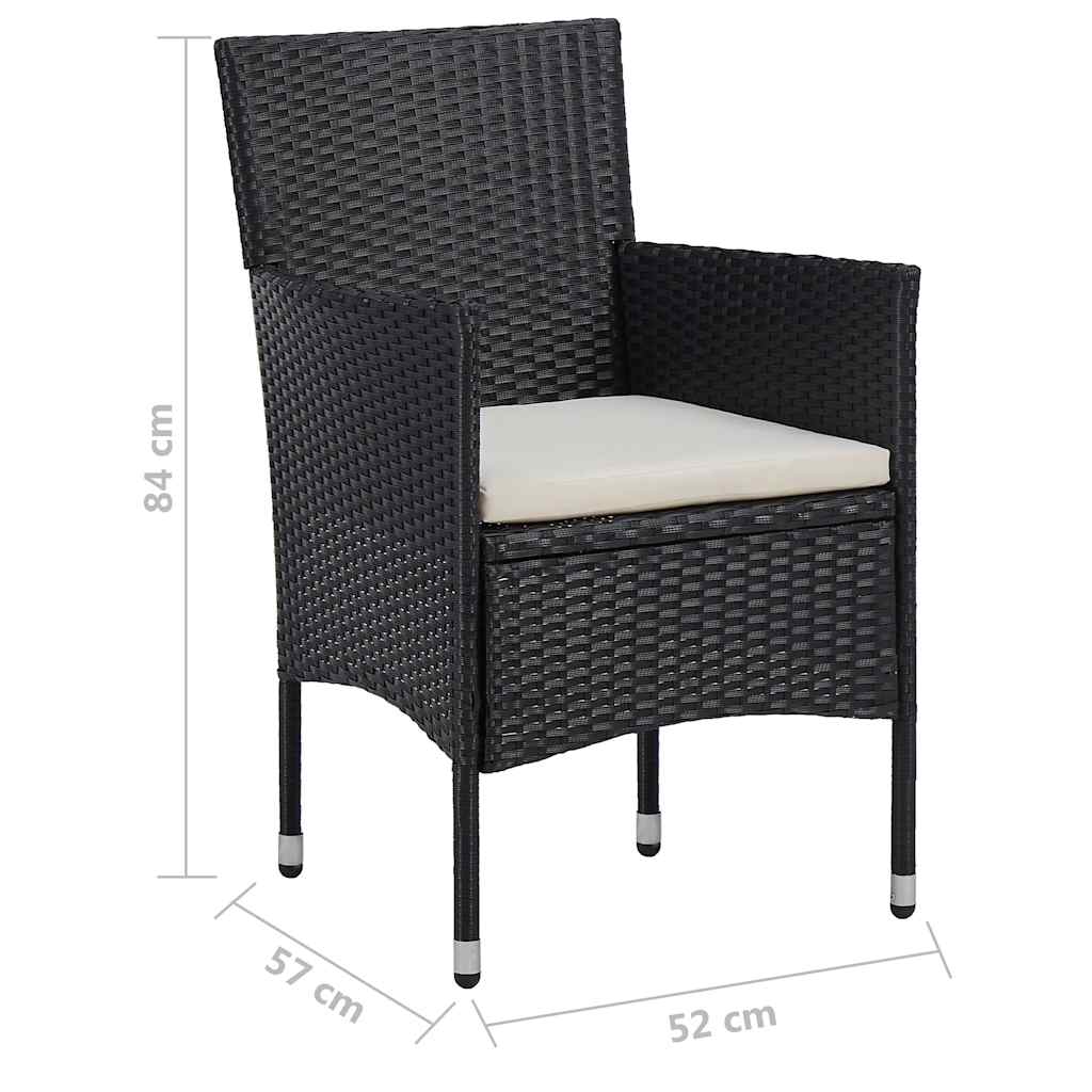 Set Mobili da Pranzo per Giardino 5 pz Nero