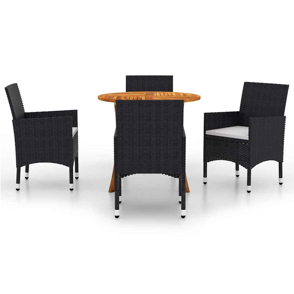 Set Mobili da Pranzo per Giardino 5 pz Nero