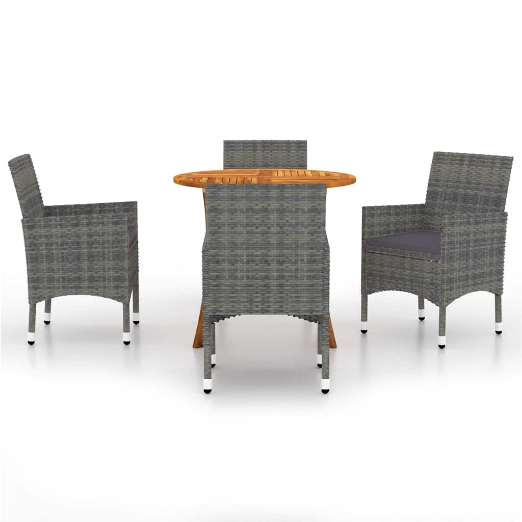 Set Mobili da Pranzo per Giardino 5 pz Grigio