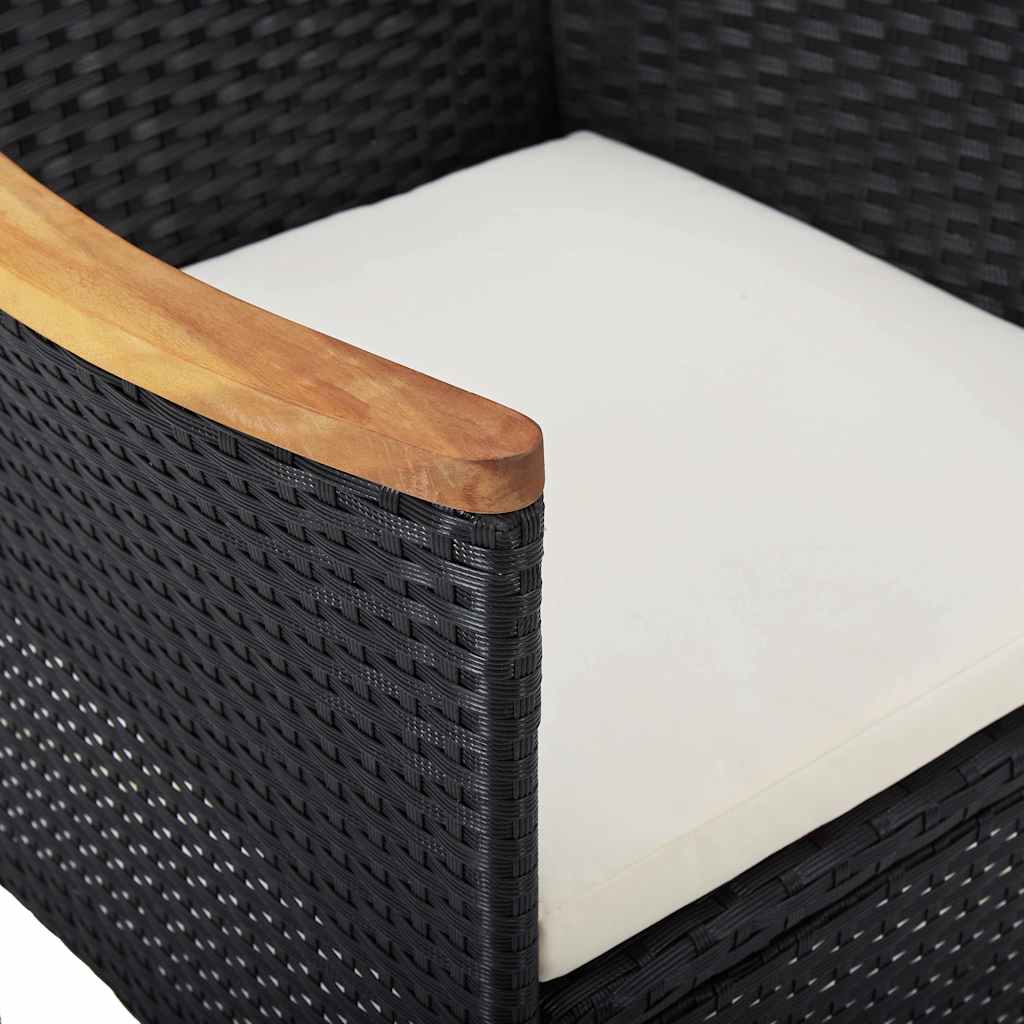 Set Mobili da Pranzo per Giardino 5 pz Nero
