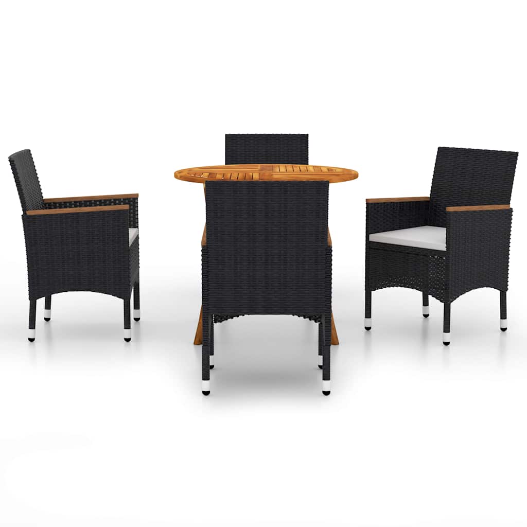 Set Mobili da Pranzo per Giardino 5 pz Nero