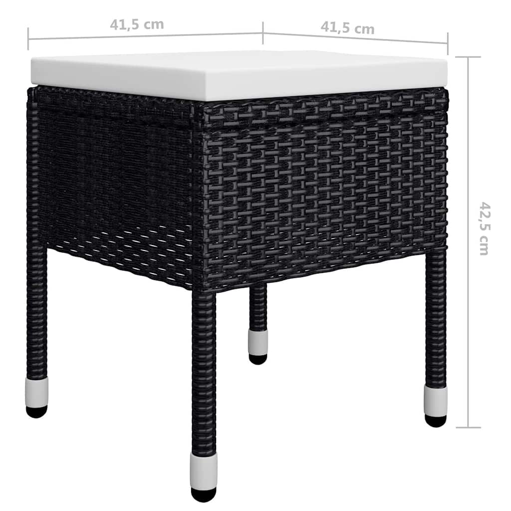Set Mobili da Pranzo per Giardino 5 pz Nero