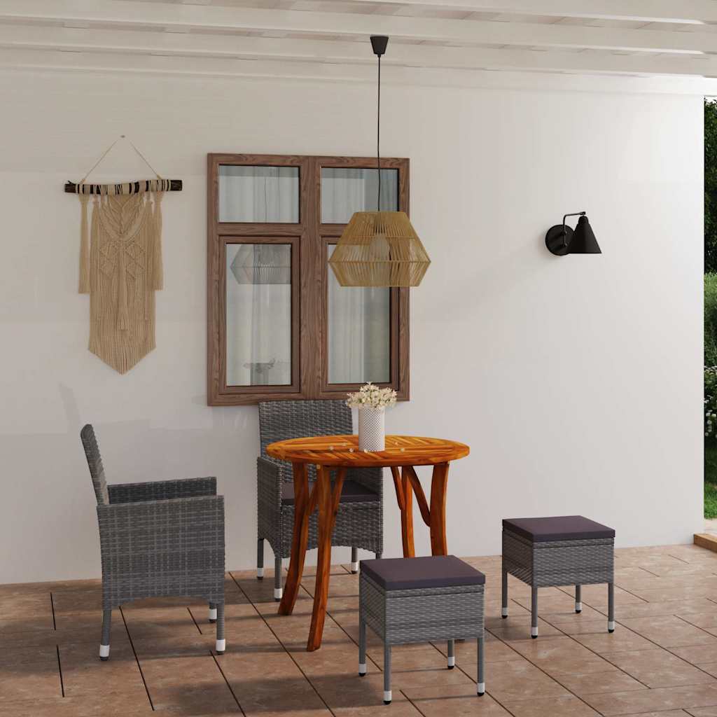 Set Mobili da Pranzo per Giardino 5 pz Grigio