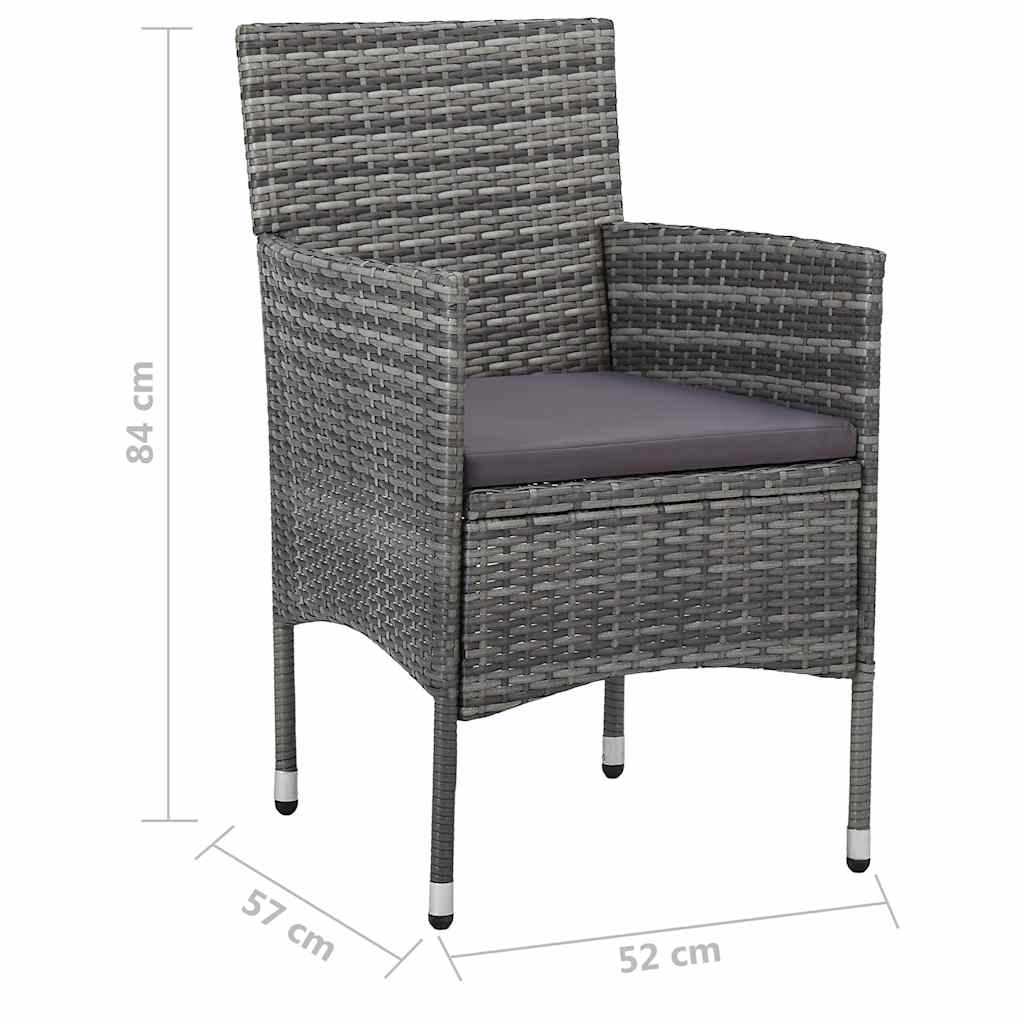Set Mobili da Pranzo per Giardino 5 pz Grigio