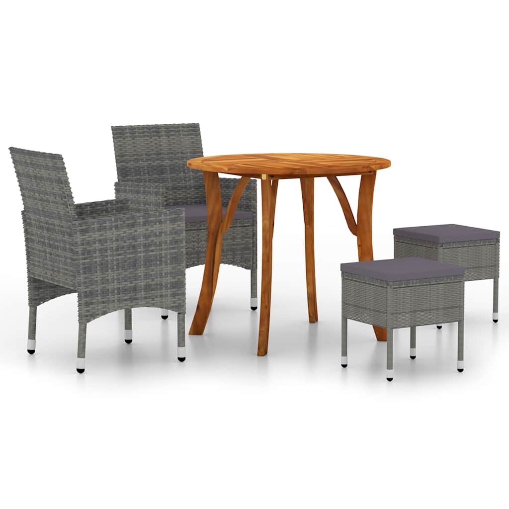 Set Mobili da Pranzo per Giardino 5 pz Grigio