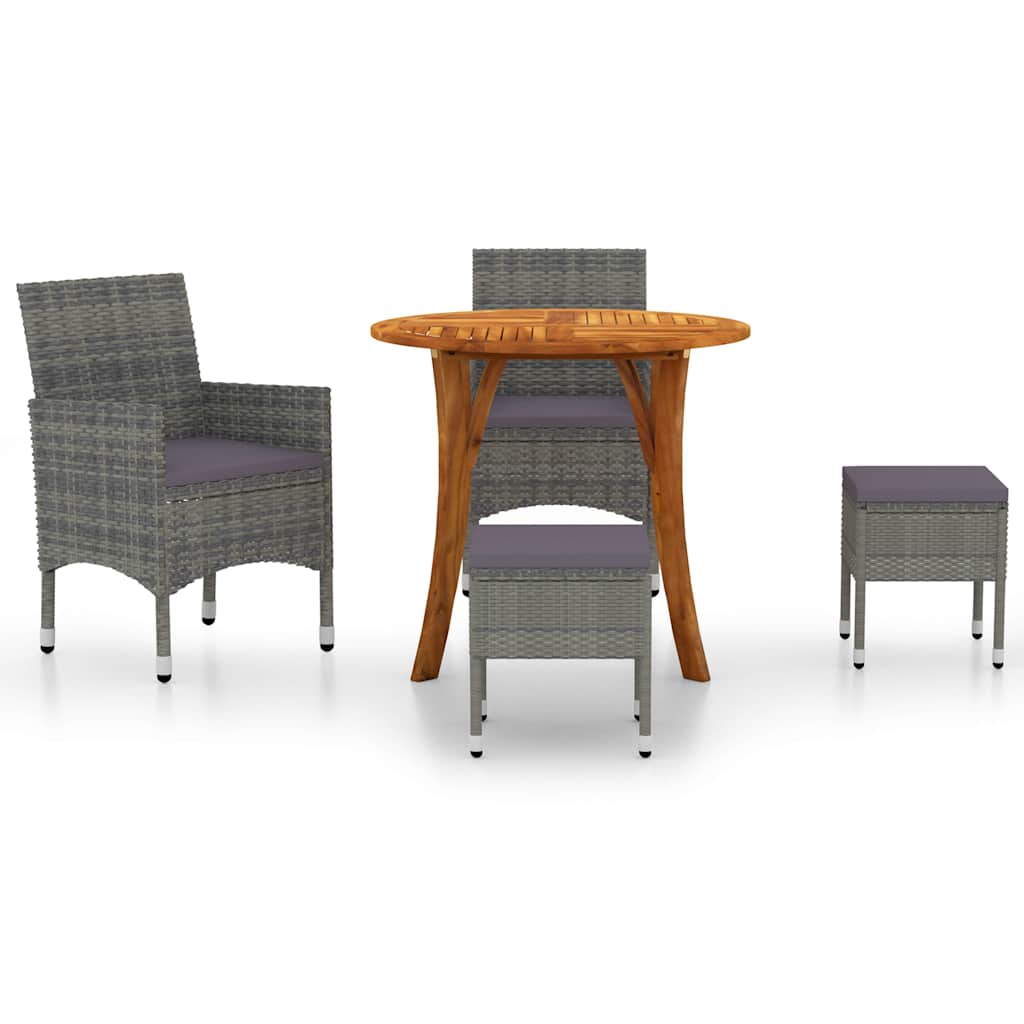 Set Mobili da Pranzo per Giardino 5 pz Grigio