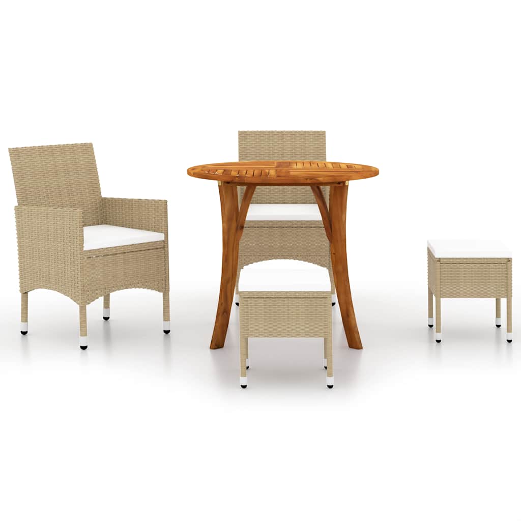 Set Mobili da Pranzo per Giardino 5 pz Beige