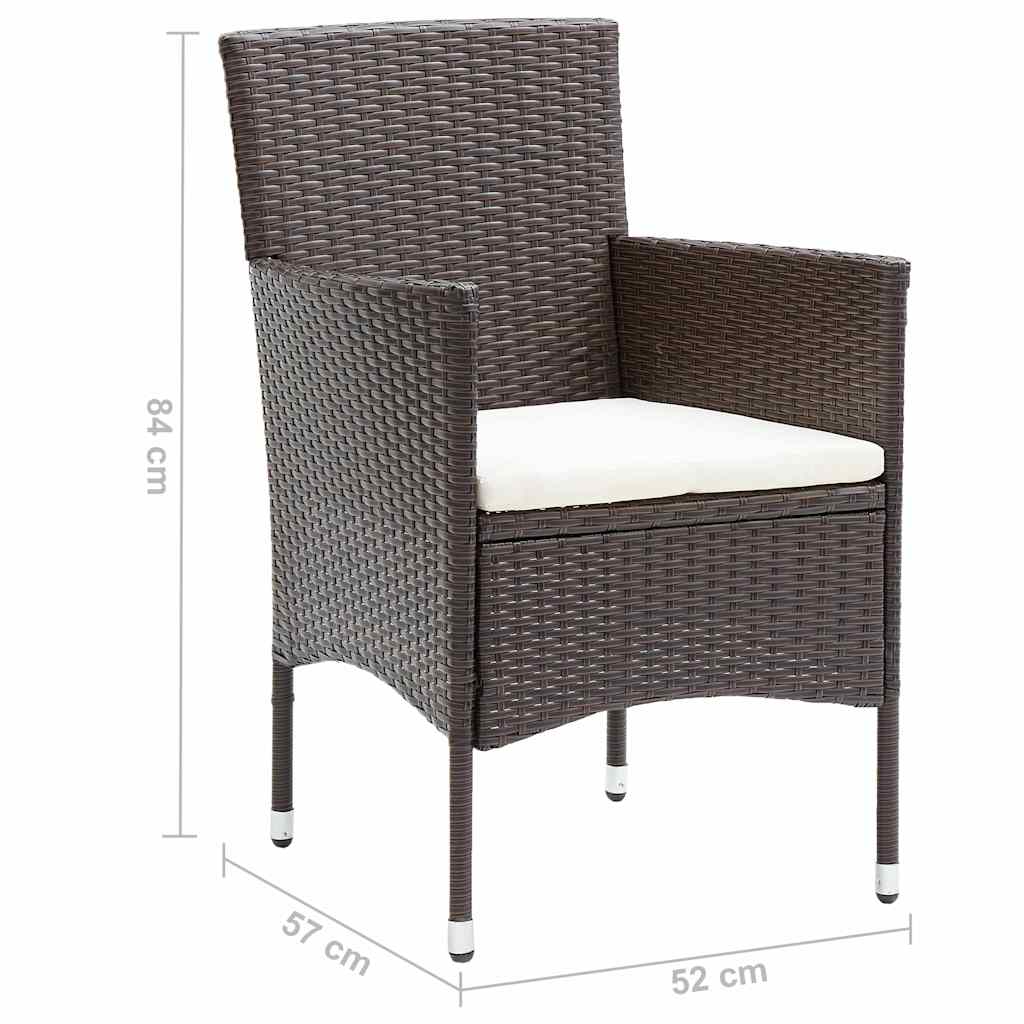 Set Mobili da Pranzo per Giardino 5 pz Marrone