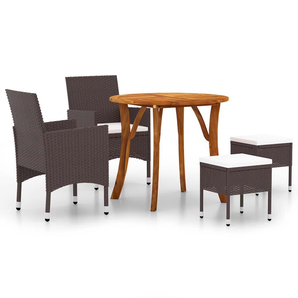 Set Mobili da Pranzo per Giardino 5 pz Marrone