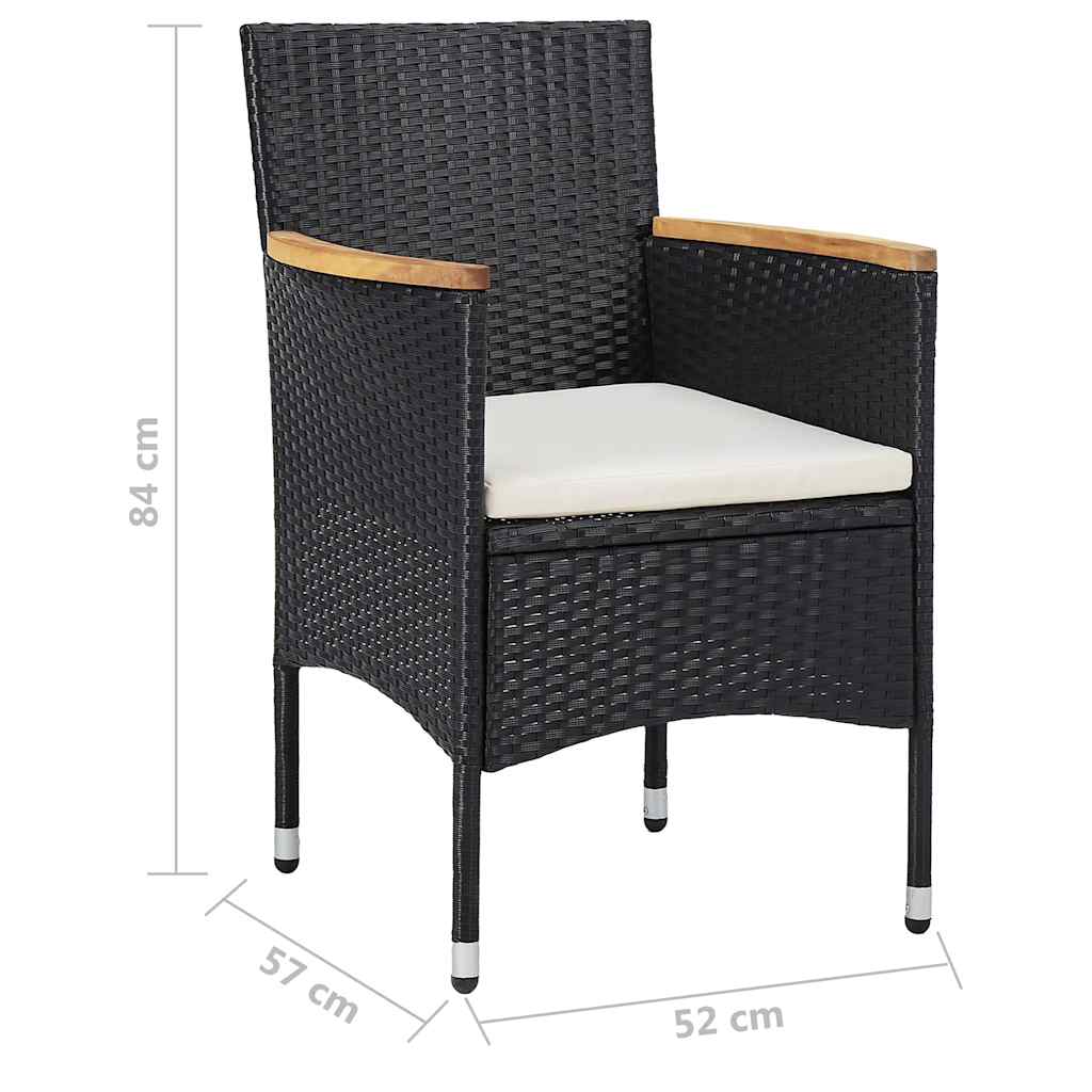 Set Mobili da Pranzo per Giardino 5 pz Nero