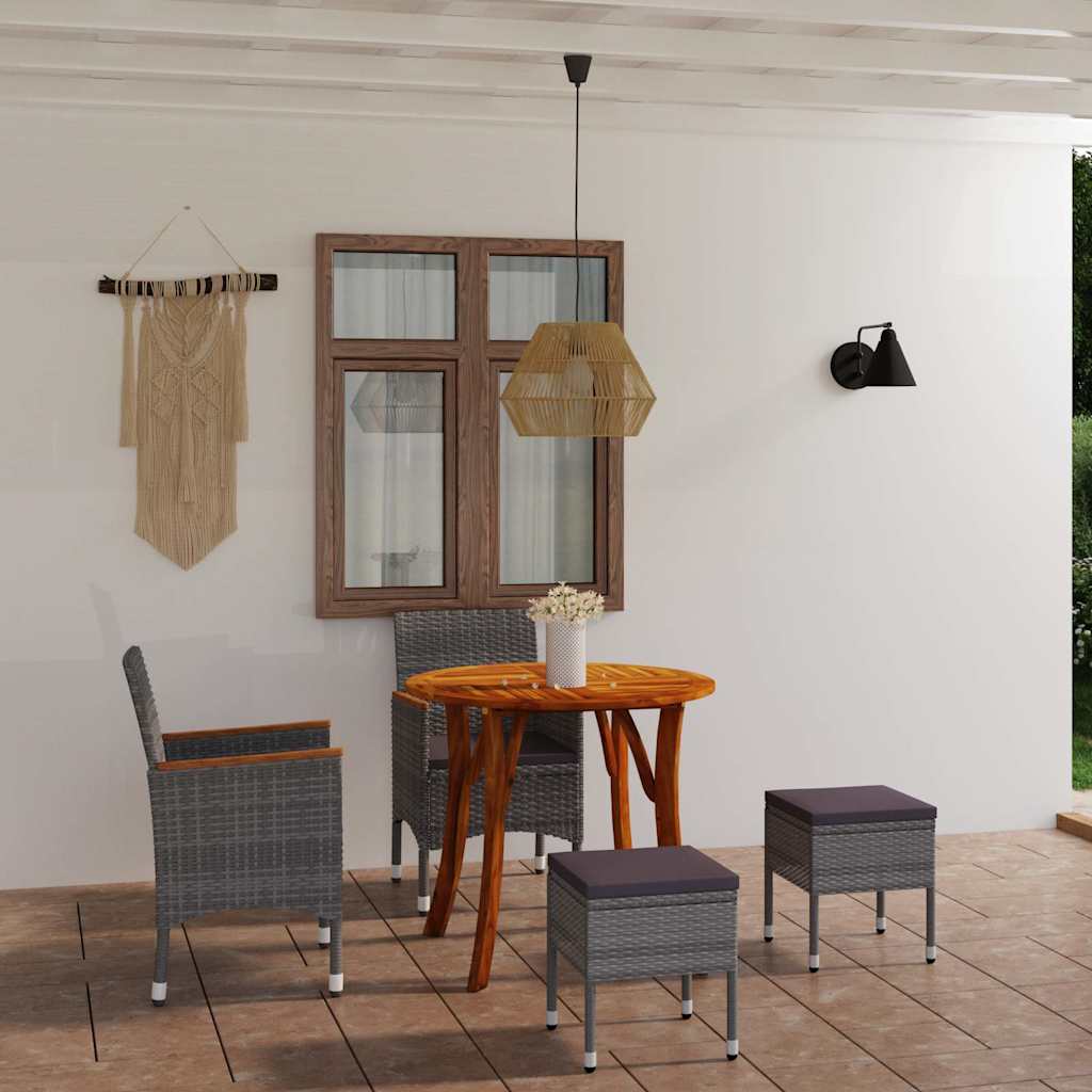 Set Mobili da Pranzo per Giardino 5 pz Grigio