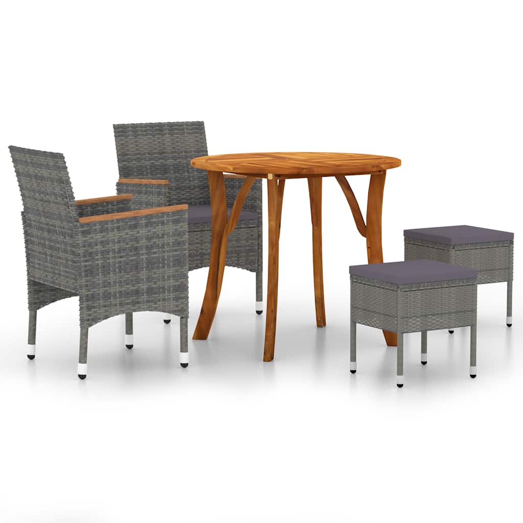 Set Mobili da Pranzo per Giardino 5 pz Grigio