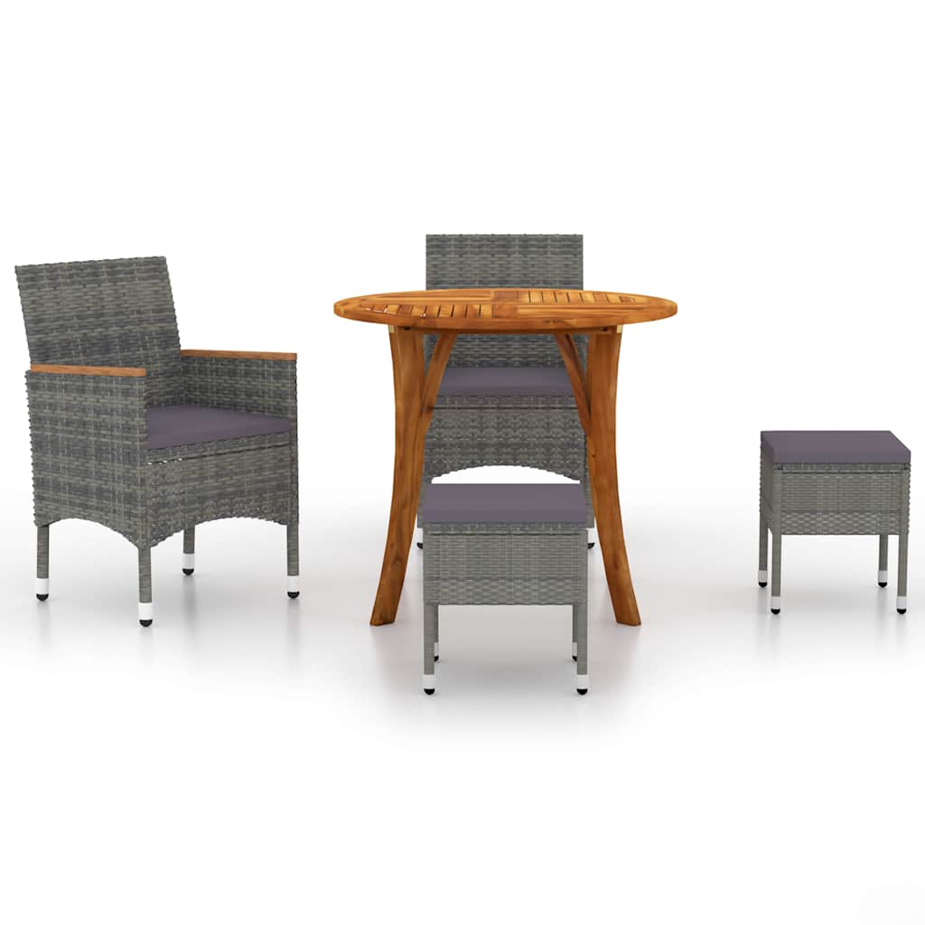 Set Mobili da Pranzo per Giardino 5 pz Grigio