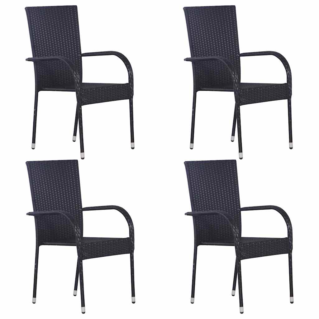Set Mobili da Pranzo per Giardino 5 pz Nero