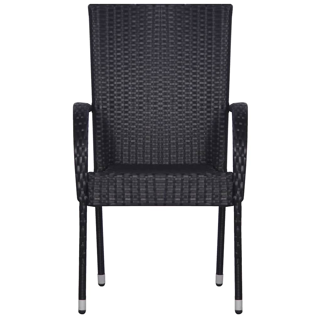 Set Mobili da Pranzo per Giardino 5 pz Nero