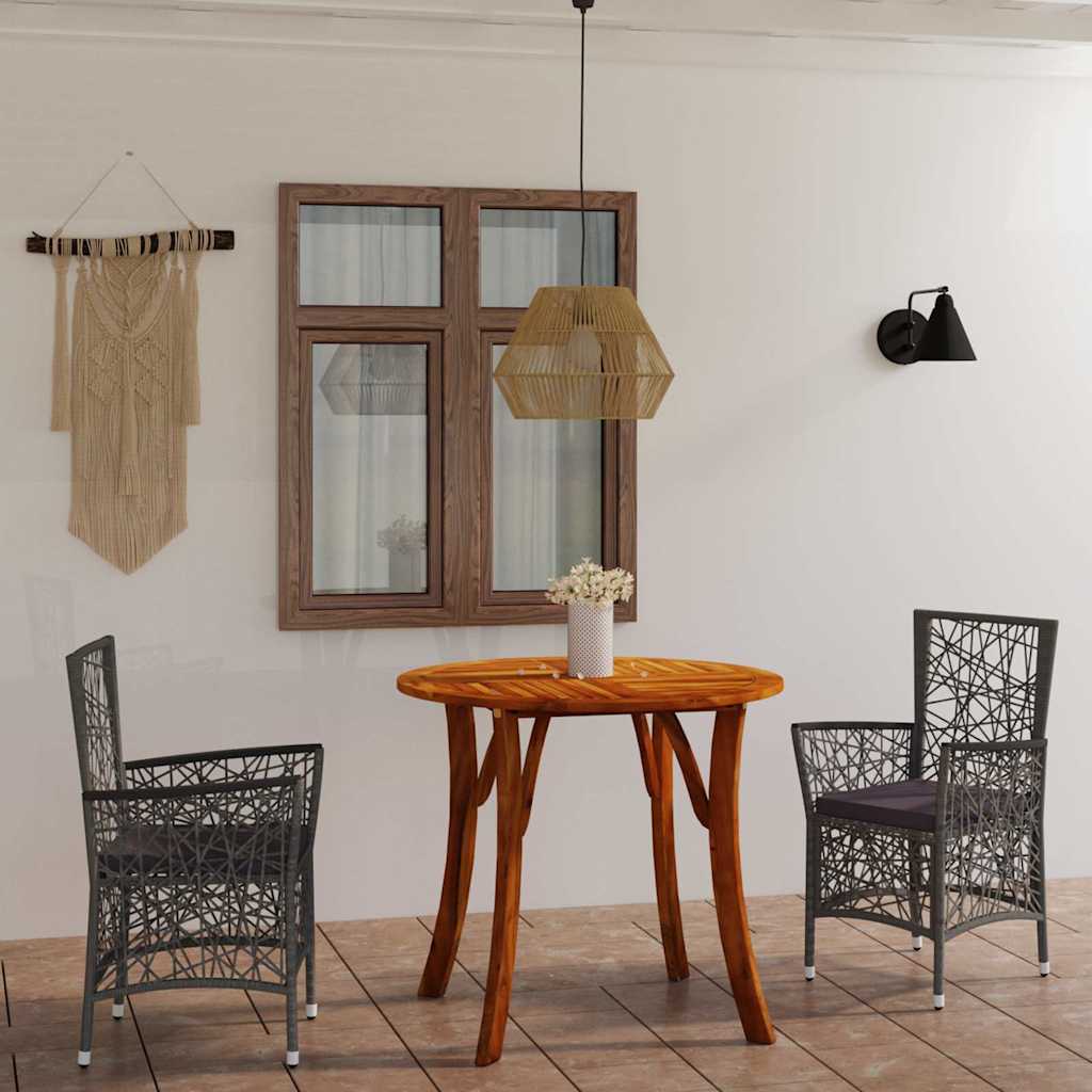 Set Mobili da Pranzo per Giardino 3 pz Grigio