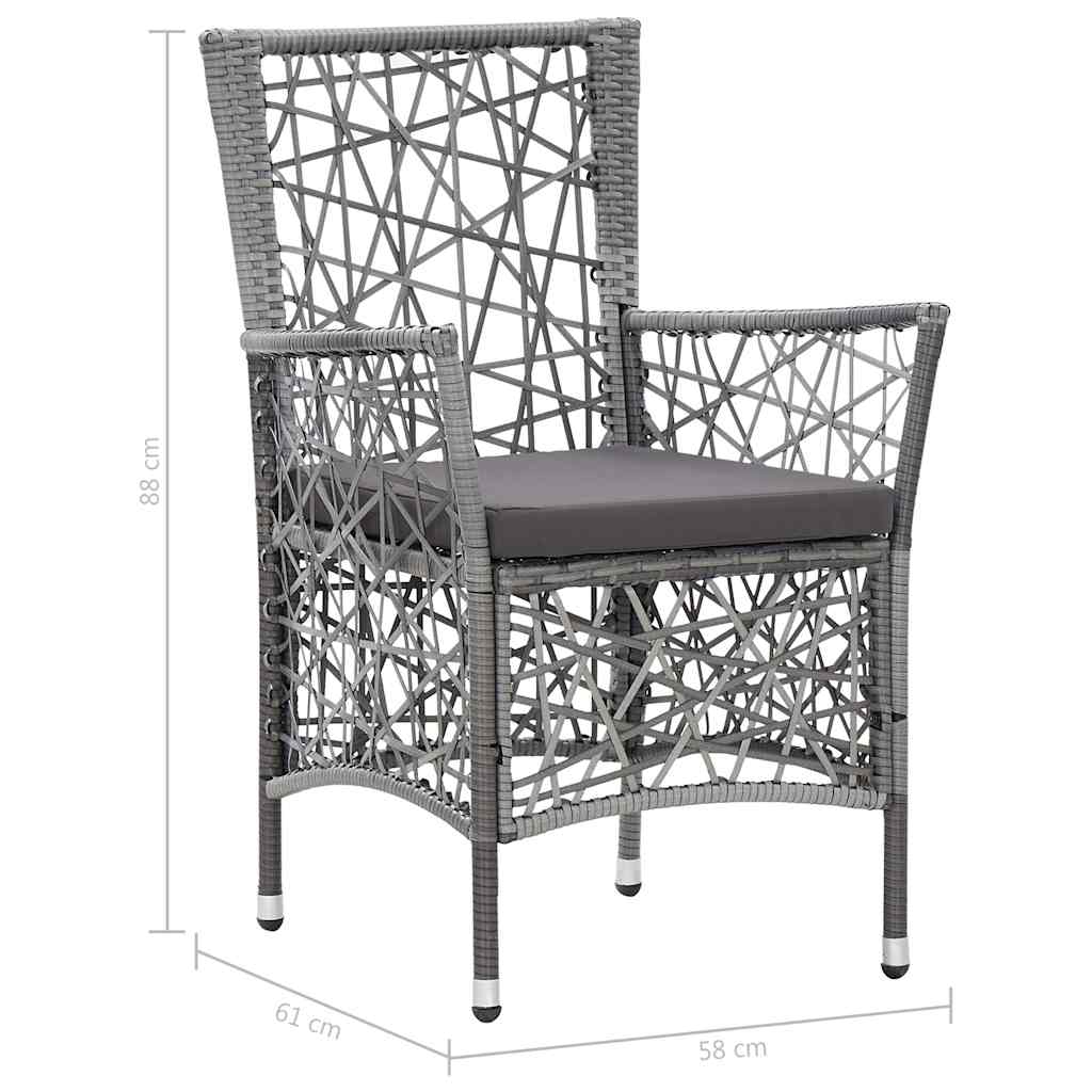 Set Mobili da Pranzo per Giardino 3 pz Grigio