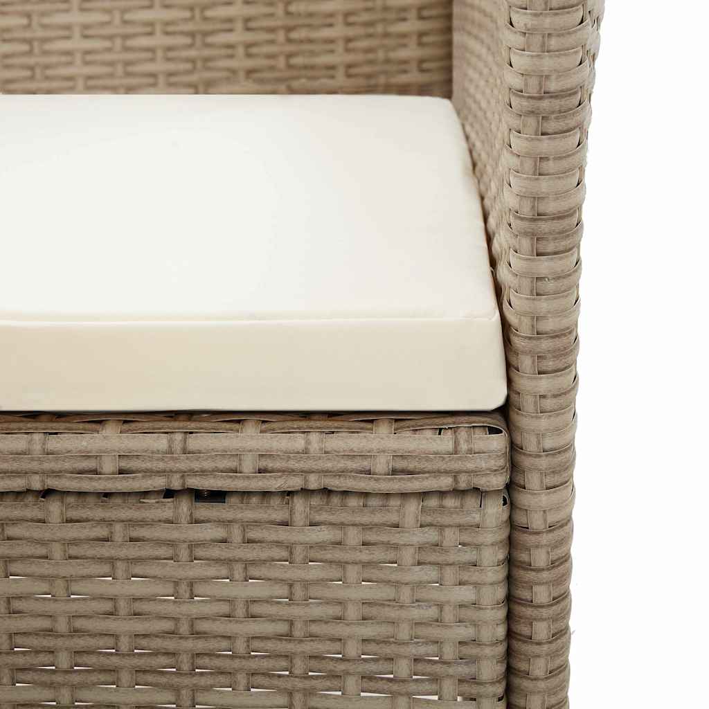 Set Mobili da Pranzo per Giardino 3 pz Beige