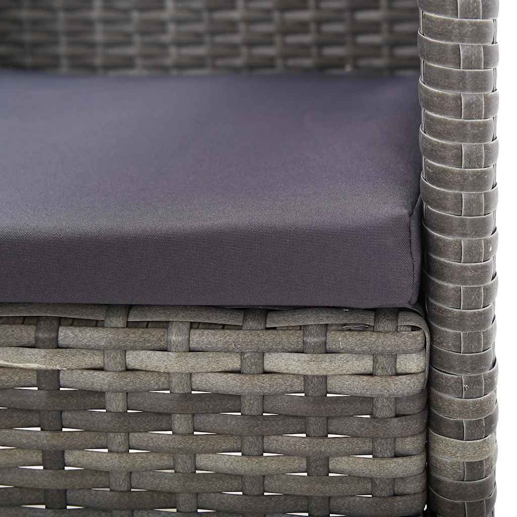 Set da pranzo giardino 5 pz tavolo acacia e sedie rattan antracite