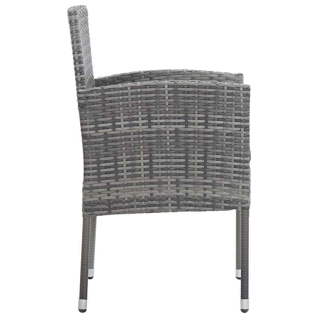 Set da pranzo giardino 5 pz tavolo acacia e sedie rattan antracite
