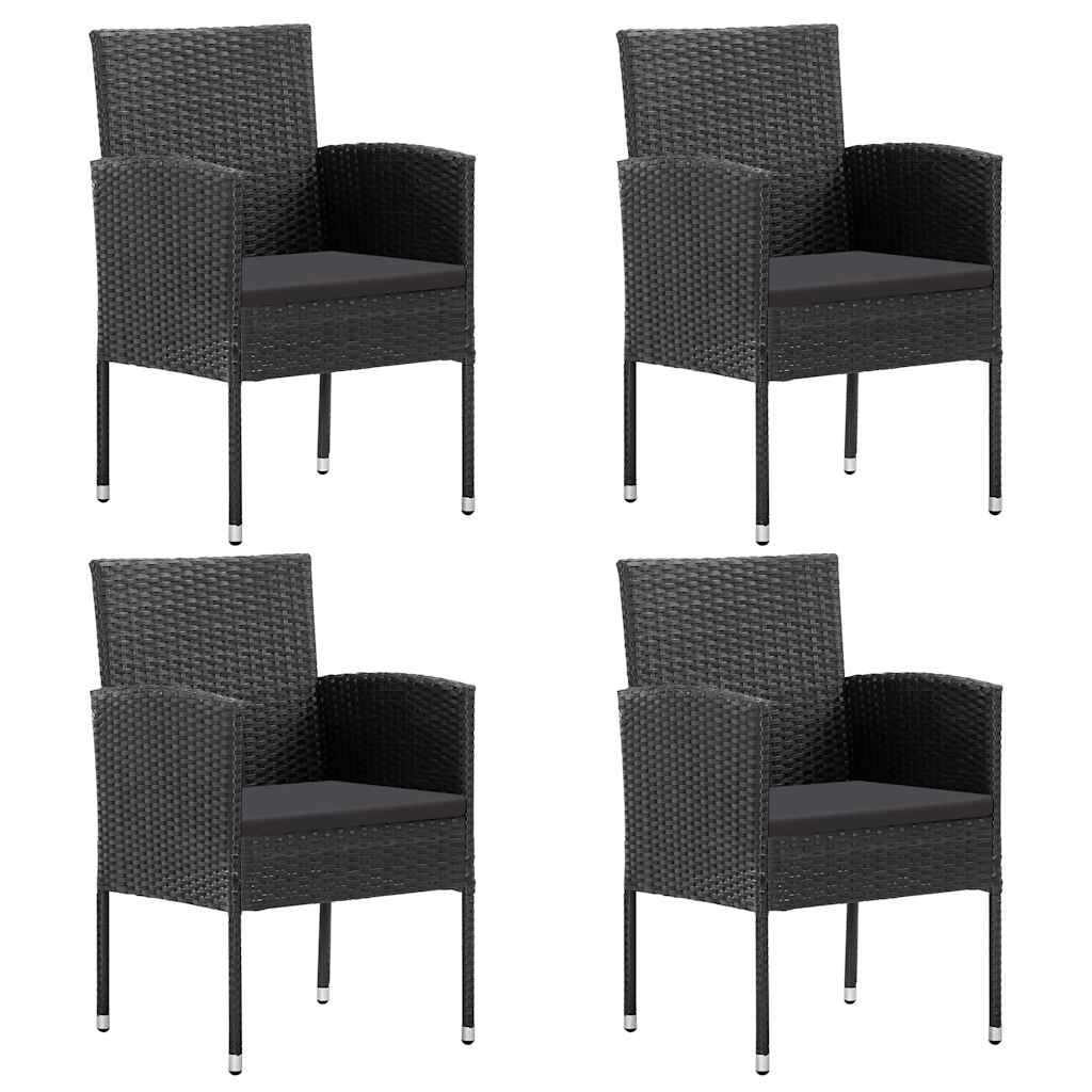 Set Mobili da Pranzo per Giardino 5 pz Nero