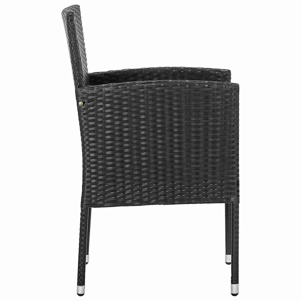 Set Mobili da Pranzo per Giardino 5 pz Nero