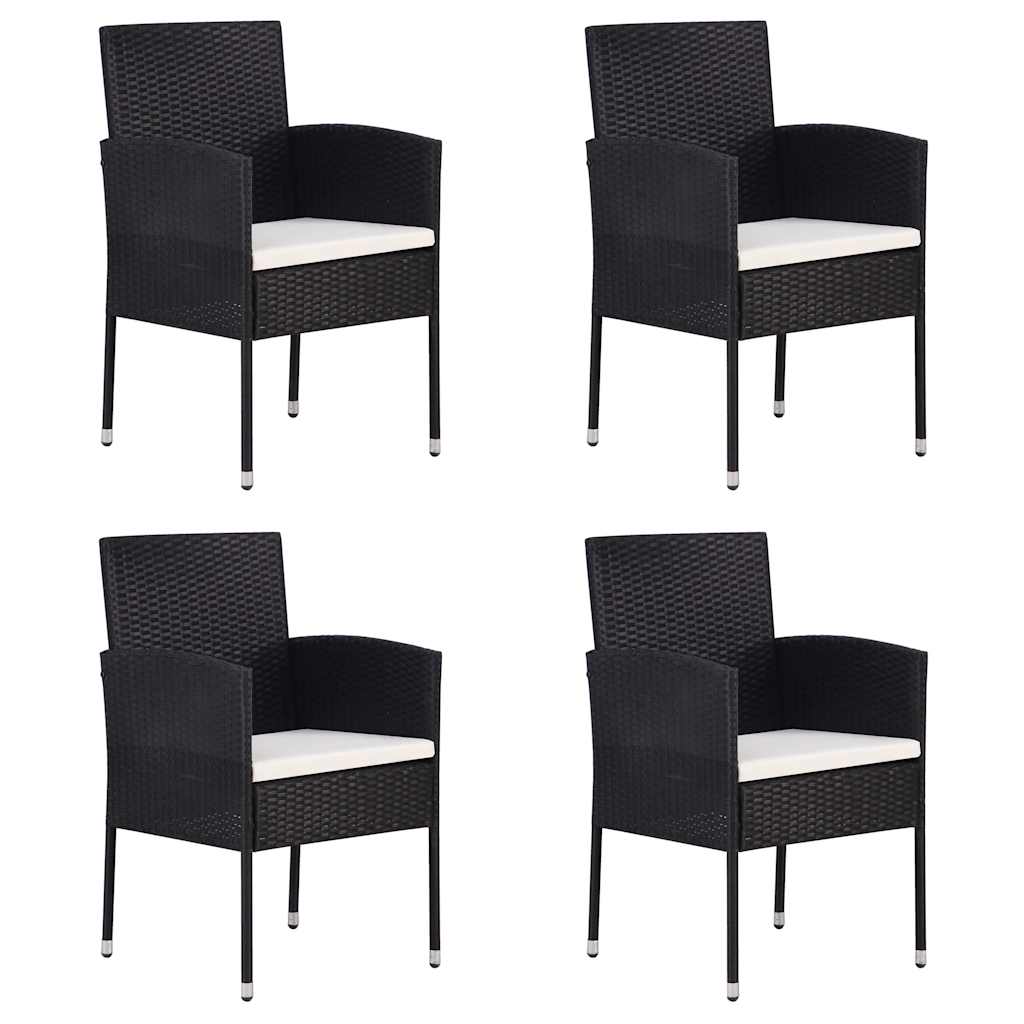 Set Mobili da Pranzo per Giardino 5 pz Nero