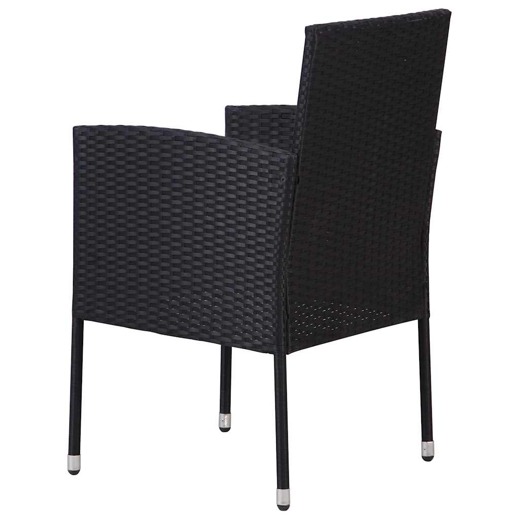 Set Mobili da Pranzo per Giardino 5 pz Nero