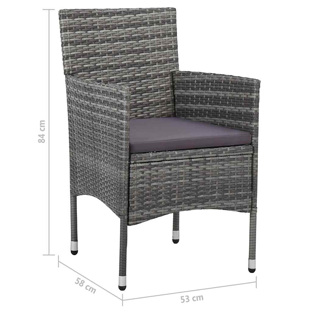Set Mobili da Pranzo per Giardino 5 pz Grigio