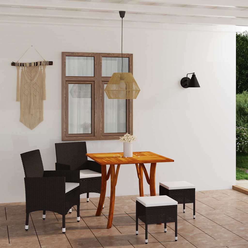 Set Mobili da Pranzo per Giardino 5 pz Marrone