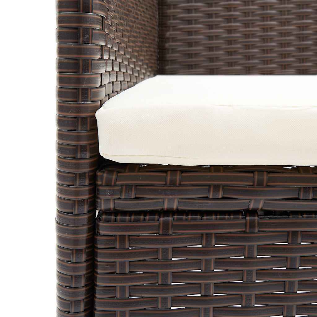 Set Mobili da Pranzo per Giardino 5 pz Marrone